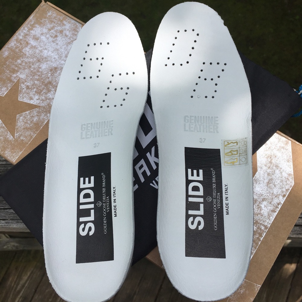 Golden Goose Slide Sneaker White Leather/Pink NIB - Picture 14 of 16